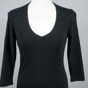 Gap 3/4 Sleeve Black T-Shirt Size Small